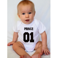 Дитячий бодік для хлопчика з написом prince номер 01
